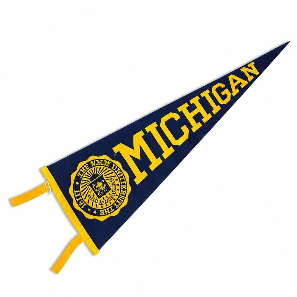 Vintage University of Michigan Felt Pennant with Seal